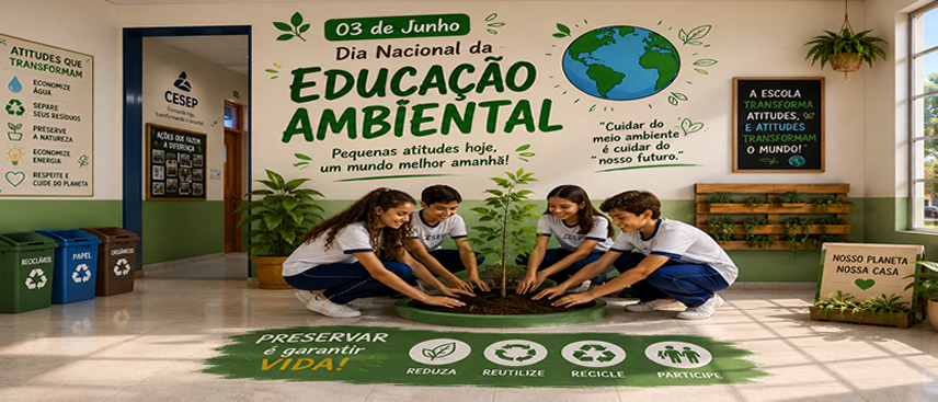 Dia Nacional da Educação Ambiental: como pequenas atitudes formam alunos mais conscientes e responsáveis capa notícia